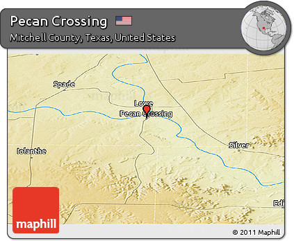 Physical Panoramic Map of Pecan Crossing