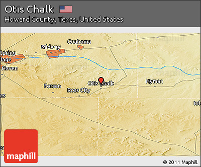 Physical Panoramic Map of Otis Chalk
