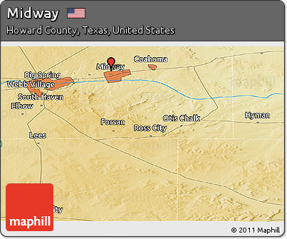 Physical Panoramic Map of Midway