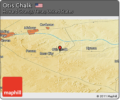 Physical Panoramic Map of Otis Chalk