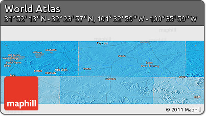 Political Panoramic Map of the Area around 32° 8' 5" N, 101° 4' 29" W