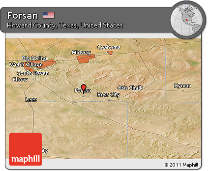 Satellite Panoramic Map of Forsan