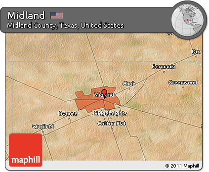 Satellite 3D Map of Midland