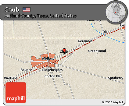 Shaded Relief 3D Map of Chub