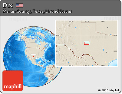 Shaded Relief Location Map of Dix