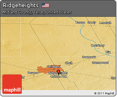 Physical Panoramic Map of Ridgeheights