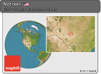 Satellite Location Map of Notrees