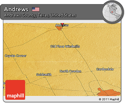Physical Panoramic Map of Andrews