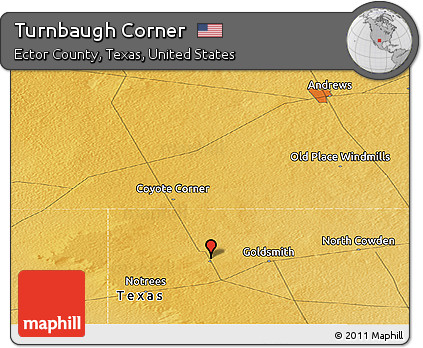Physical Panoramic Map of Turnbaugh Corner