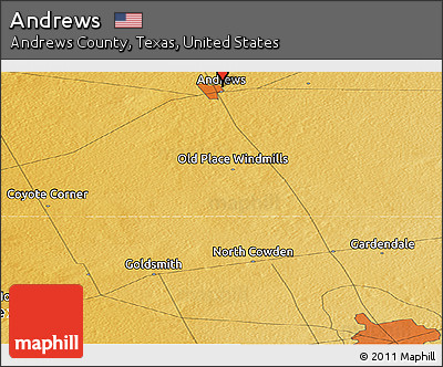 Physical Panoramic Map of Andrews