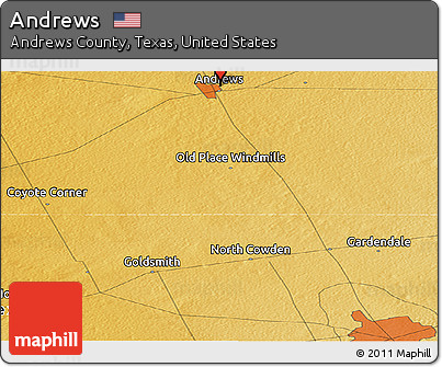 Physical Panoramic Map of Andrews