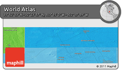 Political Panoramic Map of the Area around 32° 8' 5" N, 102° 46' 30" W