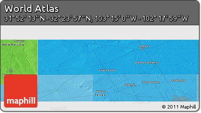 Political Panoramic Map of the Area around 32° 8' 5" N, 102° 46' 30" W