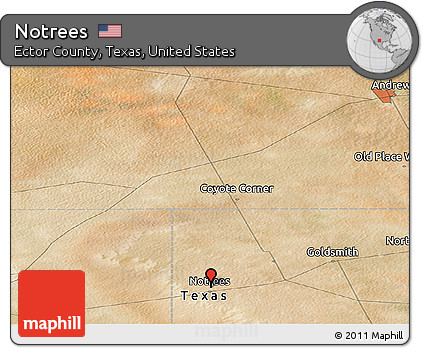 Satellite Panoramic Map of Notrees