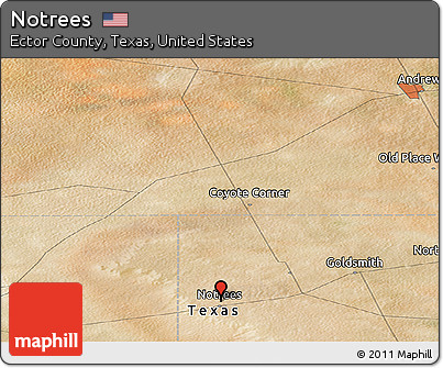 Satellite Panoramic Map of Notrees