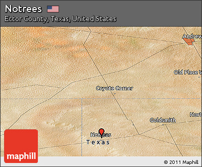 Satellite Panoramic Map of Notrees
