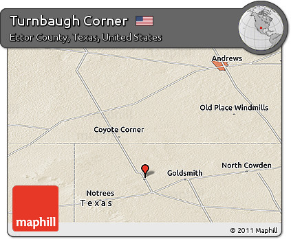 Shaded Relief Panoramic Map of Turnbaugh Corner