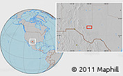 Gray Location Map of the area around 32° 8' 5" N, 103° 37' 30" W, hill shading