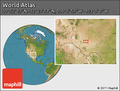 Satellite Location Map of the Area around 32° 8' 5" N, 103° 37' 30" W