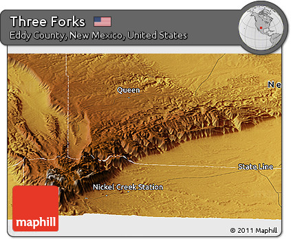 Physical Panoramic Map of Three Forks