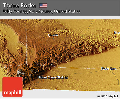 Physical Panoramic Map of Three Forks