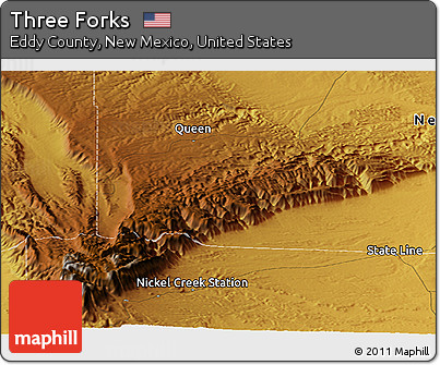 Physical Panoramic Map of Three Forks