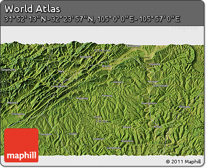 Satellite 3D Map of the Area around 32° 8' 5" N, 105° 28' 29" E