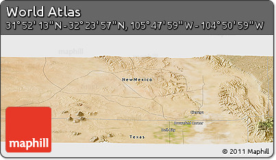 Satellite Panoramic Map of the Area around 32° 8' 5" N, 105° 19' 29" W