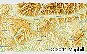 Physical 3D Map of the area around 32° 8' 5" N, 106° 19' 29" E