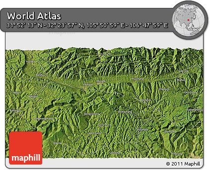 Satellite 3D Map of the Area around 32° 8' 5" N, 106° 19' 29" E