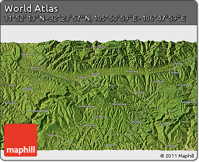 Satellite 3D Map of the Area around 32° 8' 5" N, 106° 19' 29" E