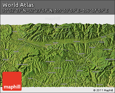 Satellite 3D Map of the Area around 32° 8' 5" N, 106° 19' 29" E