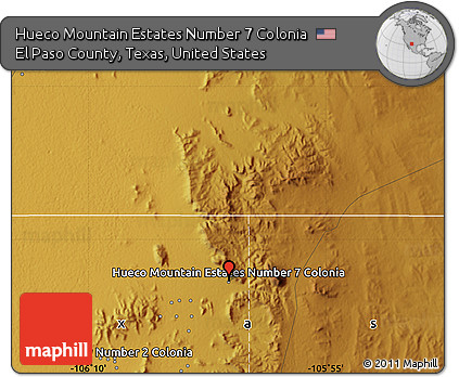 Physical Map of Hueco Mountain Estates Number 7 Colonia