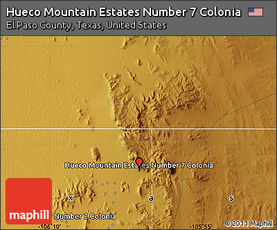 Physical Map of Hueco Mountain Estates Number 7 Colonia