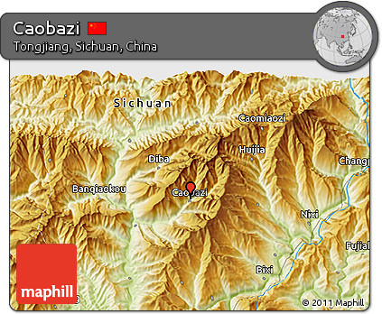 Physical 3D Map of Caobazi
