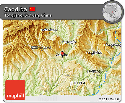 Physical 3D Map of Caodiba