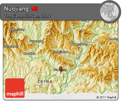 Physical 3D Map of Nuojiang
