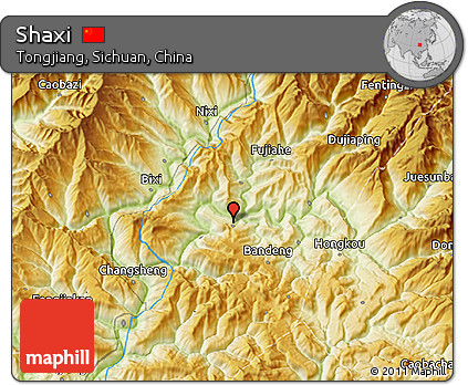Physical 3D Map of Shaxi