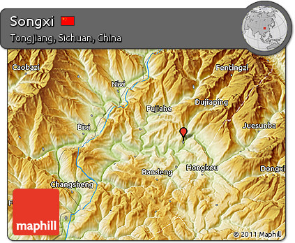 Physical 3D Map of Songxi