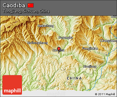 Physical 3D Map of Caodiba