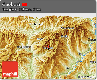 Physical 3D Map of Caobazi