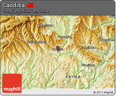 Physical 3D Map of Caodiba
