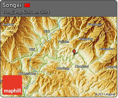 Physical 3D Map of Songxi