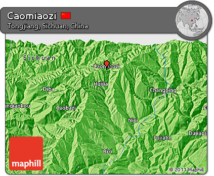 Political 3D Map of Caomiaozi