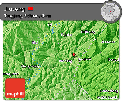 Political 3D Map of Jiuceng