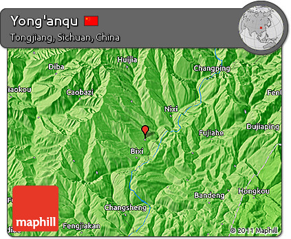 Political 3D Map of Yong'anqu