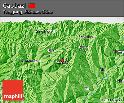 Political 3D Map of Caobazi