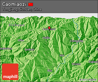 Political 3D Map of Caomiaozi