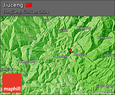 Political 3D Map of Jiuceng
