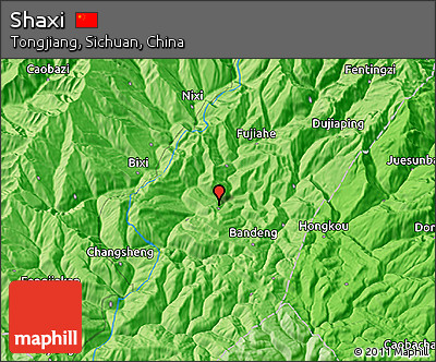 Political 3D Map of Shaxi